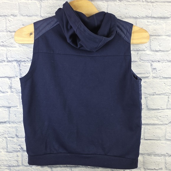 Polo Ralph Lauren Men Navy Blue Performance Hooded Vest Puffer Full Zip Sz Large - Picture 3 of 7